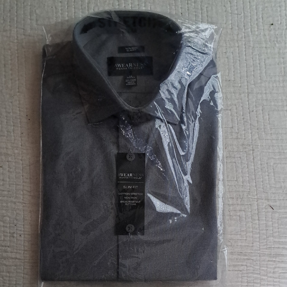 Men's Gray Slim Fit Shirt